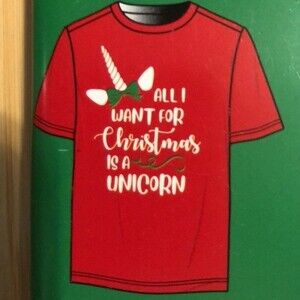 Holiday Style Sz 2T/3T Toddler Girls Unicorn Holiday Tee NEW NIP